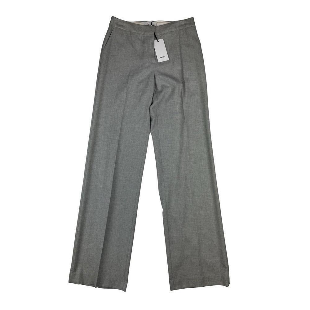 Reiss Estie Wide Leg Tailored Trousers Light Grey Size 0 US | 27x33